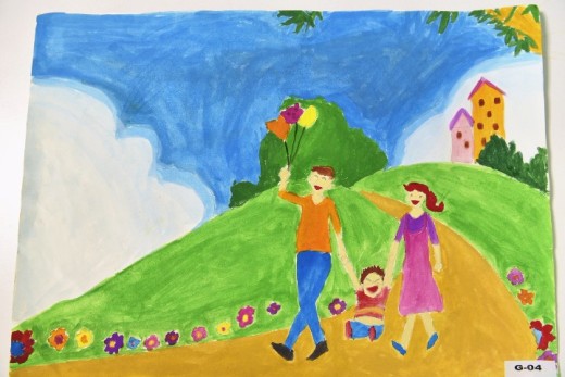 "幸福一家人"儿童画投票